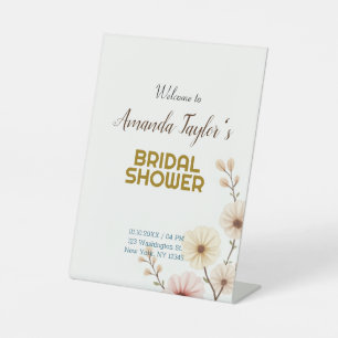 Minimalistisches Brautparty für die Goldfarbe Sockelschild