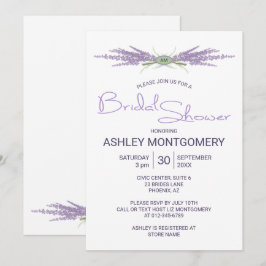 Minimalistisches Brautparty Lavender Blume Bündel Einladung