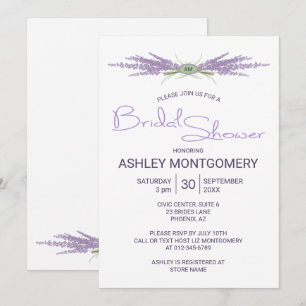 Minimalistisches Brautparty Lavender Blume Bündel Einladung