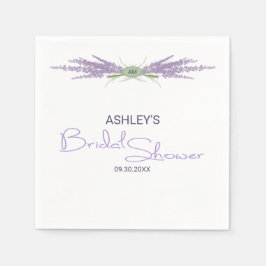 Minimalistisches Brautparty Lavender Blume Bündel Serviette