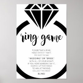 Minimalistisches Brautparty Ring Game Sign Poster