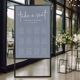 Minimalistisches Brautparty-Seekarte in Dusty Blue Poster