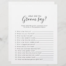 Minimalistisches Brautparty Was hat der Groom gesa