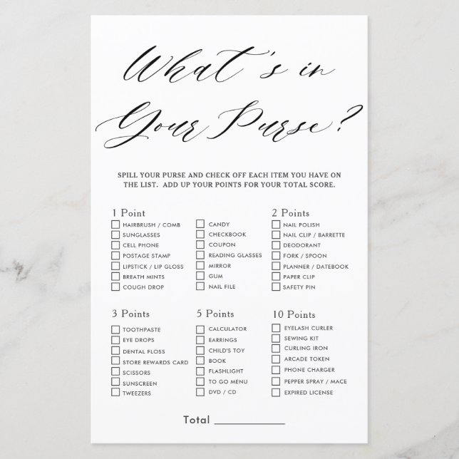 Minimalistisches Brautparty, was in deinem Handspi (Vorderseite)