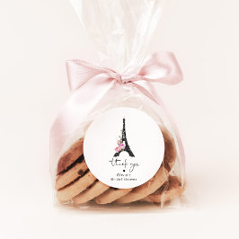 Minimalistisches Brautparty zum Thema Eiffelturm Runder Aufkleber