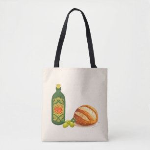Minimalistisches Brot und Olivenöl