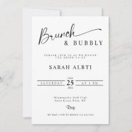 Minimalistisches Brunch & Bubbly-Brautparty Einladung