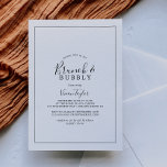 Minimalistisches Brunch und Bubbly-Brautparty Einladung<br><div class="desc">Dieser minimalistische Brunch und die Bräunungsdusche laden zu einem einfachen Event ein. Das moderne romantische Design besticht durch klassische schwarz-weiße Typografie gepaart mit einer rustikalen und eleganten Kalligraphie mit Vintagem handgeschriebenem Stil. Anpassbar in jeder Farbe. Behalt das Design einfach und elegant, wie es ist, oder personalisiere es durch Hinzufügen von...</div>