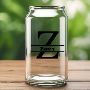 Minimalistisches Buchstaben-Z-Monogramm und benutz Dosenglas