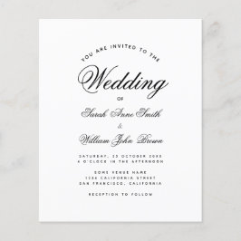 Minimalistisches Budget Schwarz & Weiß Hochzeitsem