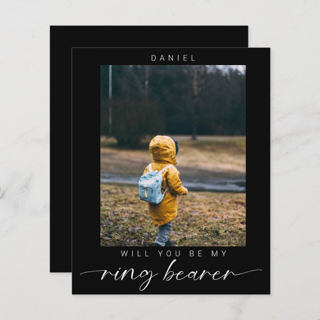 Minimalistisches Budget Werden Sie mein Ringträger (Vorne/Hinten)