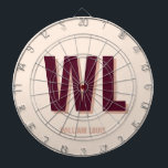 Minimalistisches Burgundy Rosa Personalisiertes Mo Dartscheibe<br><div class="desc">Moderne Designs mit kühnen burgundischen Typografien auf rot-rosa Hintergrund. Der Text kann einfach für ein einzigartiges Design angepasst werden! Kann an jede Farbe angepasst werden. Es wird nicht besser als diese Farbkombination. Moderne und lustige,  atemberaubende Rosa- und Apfelfarben sind absolut charmant und süß</div>