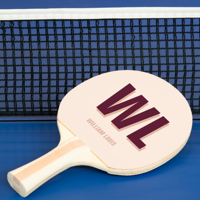 Minimalistisches Burgundy Rosa Personalisiertes Mo Tischtennis Schläger (InSitu)