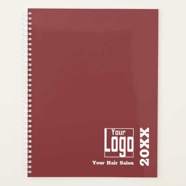 Minimalistisches Burgundy White Stylist Terminkale Planer (Vorderseite)