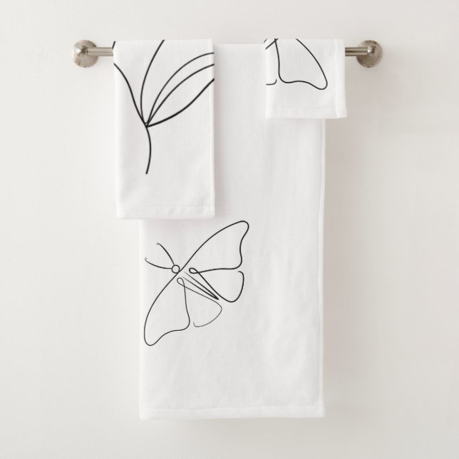 Minimalistisches Butterfly-Badetuch-Set Badhandtuch Set (Insitu)