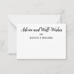 Minimalistisches BW-Script, Ratschläge & Wünsche-K Hinweiskarte