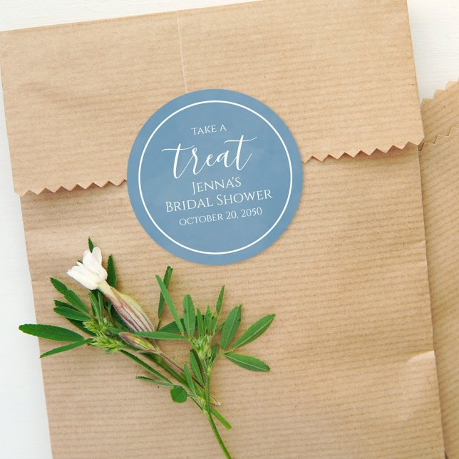 Minimalistisches Calligrafie-Skript für blaues Bra Runder Aufkleber (Von Creator hochgeladen)