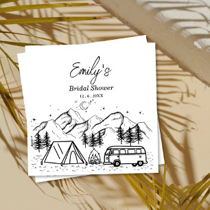 Minimalistisches Camp Bridge-Brautparty Serviette