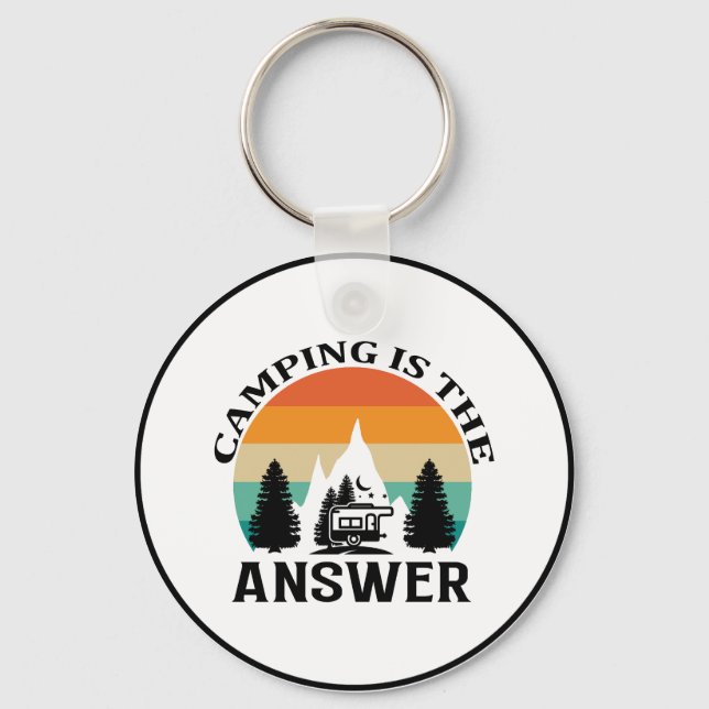 Minimalistisches "Camping ist der Schlüsselanhänge Schlüsselanhänger (Vorderseite)