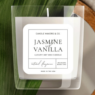 Minimalistisches Candle Square Quadratischer Aufkleber