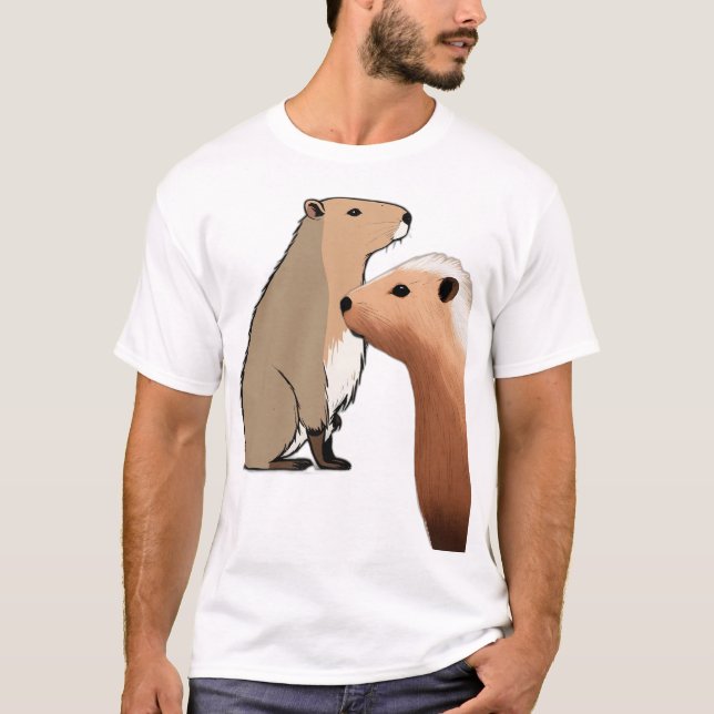 Minimalistisches Capybara-Seitenprofil - Pastell-K T-Shirt (Vorderseite)
