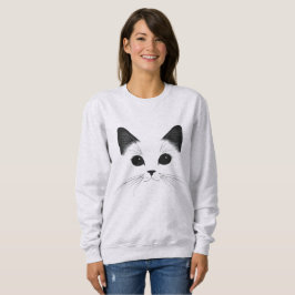 Minimalistisches Cat Face Sweatshirt - Cat Lovers