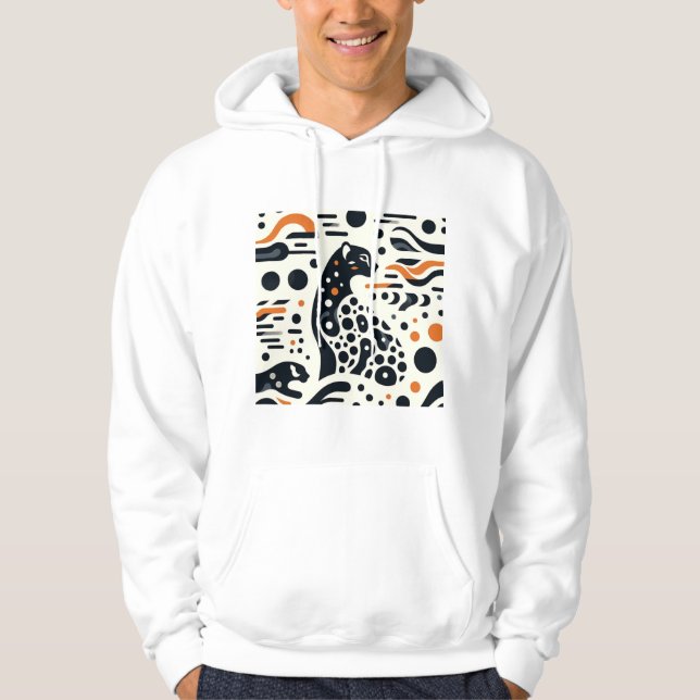 Minimalistisches Cheetah Spot Hooded Sweatshirt (Vorderseite)