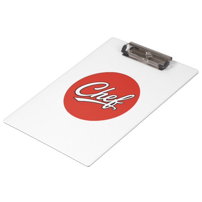 Minimalistisches Chef-Schrift-Typografie-Design Klemmbrett (Schrägansicht)