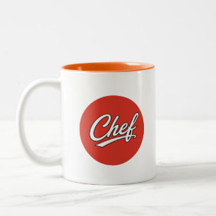 Minimalistisches Chef-Schrift-Typografie-Design Zweifarbige Tasse