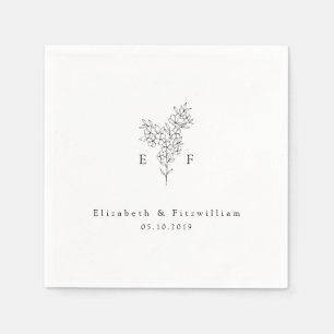 Minimalistisches Cherry Blossom Monogram Wreath Serviette