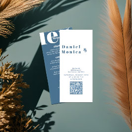 Minimalistisches "Chic Pastel Blue Wedding Menu" Menükarte