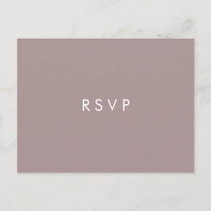Minimalistisches Chic Plum   Hochzeit  ESSENSWAHL  Einladungspostkarte
