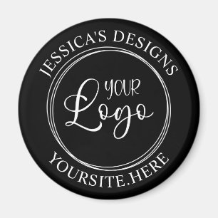 Minimalistisches Circle-Logo in Schwarz und Weiß Magnet