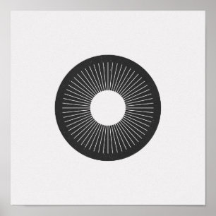 Minimalistisches Circulus Iris Schwarz-Weiß-Poster Poster