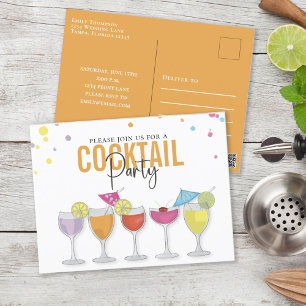 Minimalistisches Cocktail Party Moderne Einladung Postkarte