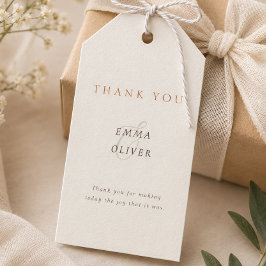 Minimalistisches Cocoa Brown Dankeschön Hochzeit Geschenkanhänger