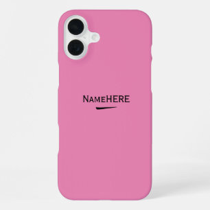 Minimalistisches, cool rosa angepasstes Namens- od iPhone 16 Plus Hülle
