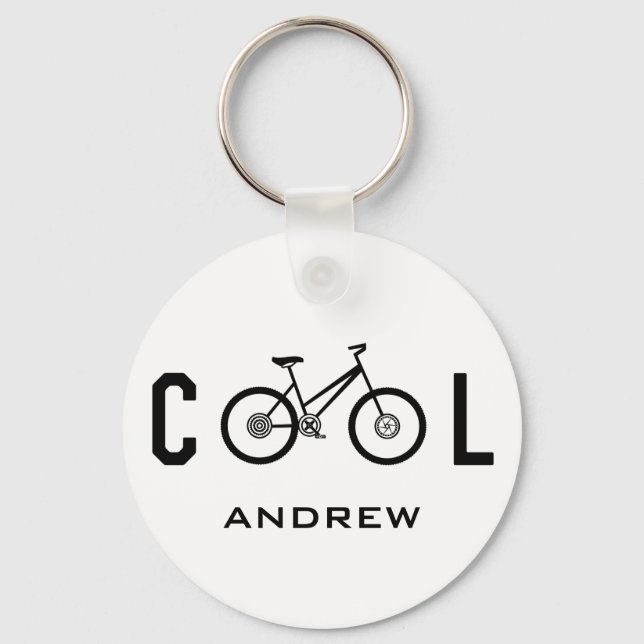 Minimalistisches Cooles Fahrrad-Geschenk Schlüsselanhänger (Vorderseite)