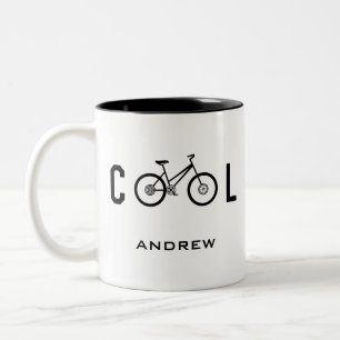 Minimalistisches Cooles Fahrrad-Geschenk Zweifarbige Tasse