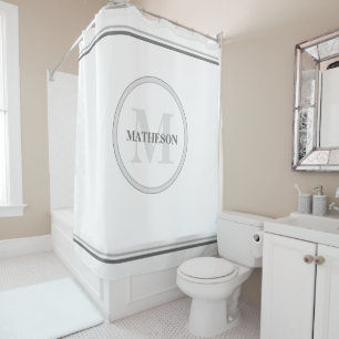 Minimalistisches Custom Hotel Monogram Chic Duschvorhang