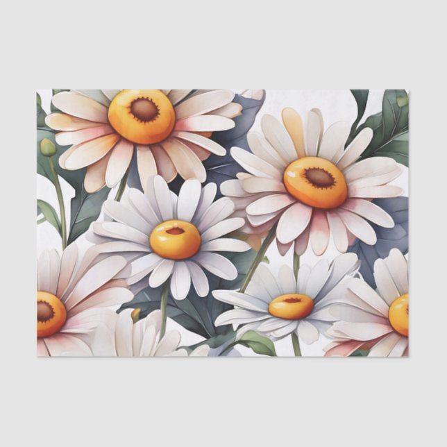 Minimalistisches Daisies Muster Seidenpapier (Vorderseite)