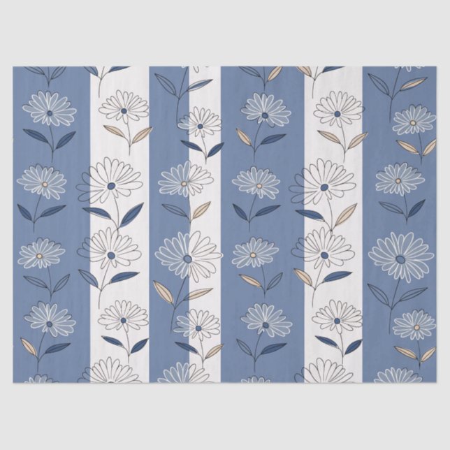 Minimalistisches Daisy-Blumenmuster (1) Seidenpapier (Vorderseite)
