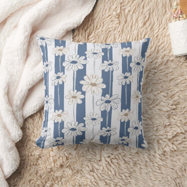 Minimalistisches Daisy-Blumenmuster (3) Kissen (Decke)