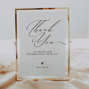 Minimalistisches Danke-Hochzeitsgeschenk-Schild Poster