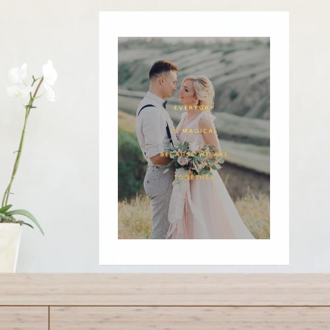 Minimalistisches DankesFoto mit Gold Foliendrucke (In Situ (Eingangstisch))