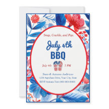 Minimalistisches Design 4. Juli GRILLEN Einladung