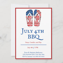 Minimalistisches Design 4. Juli GRILLEN Einladung