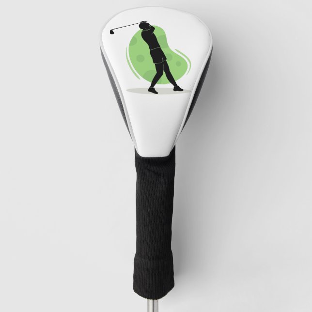Minimalistisches Design der Golfer-Silhouette Golf Headcover (Vorderseite)