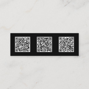 Minimalistisches Design Drei QR Code Sleek Mini Visitenkarte