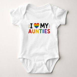 Minimalistisches Design Ich liebe meine Tanten Baby Strampler
